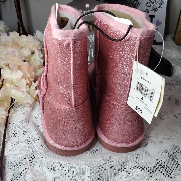 George Big Girls' Hug Boots - Glittery Pink sz 6 - Picture 4 of 4